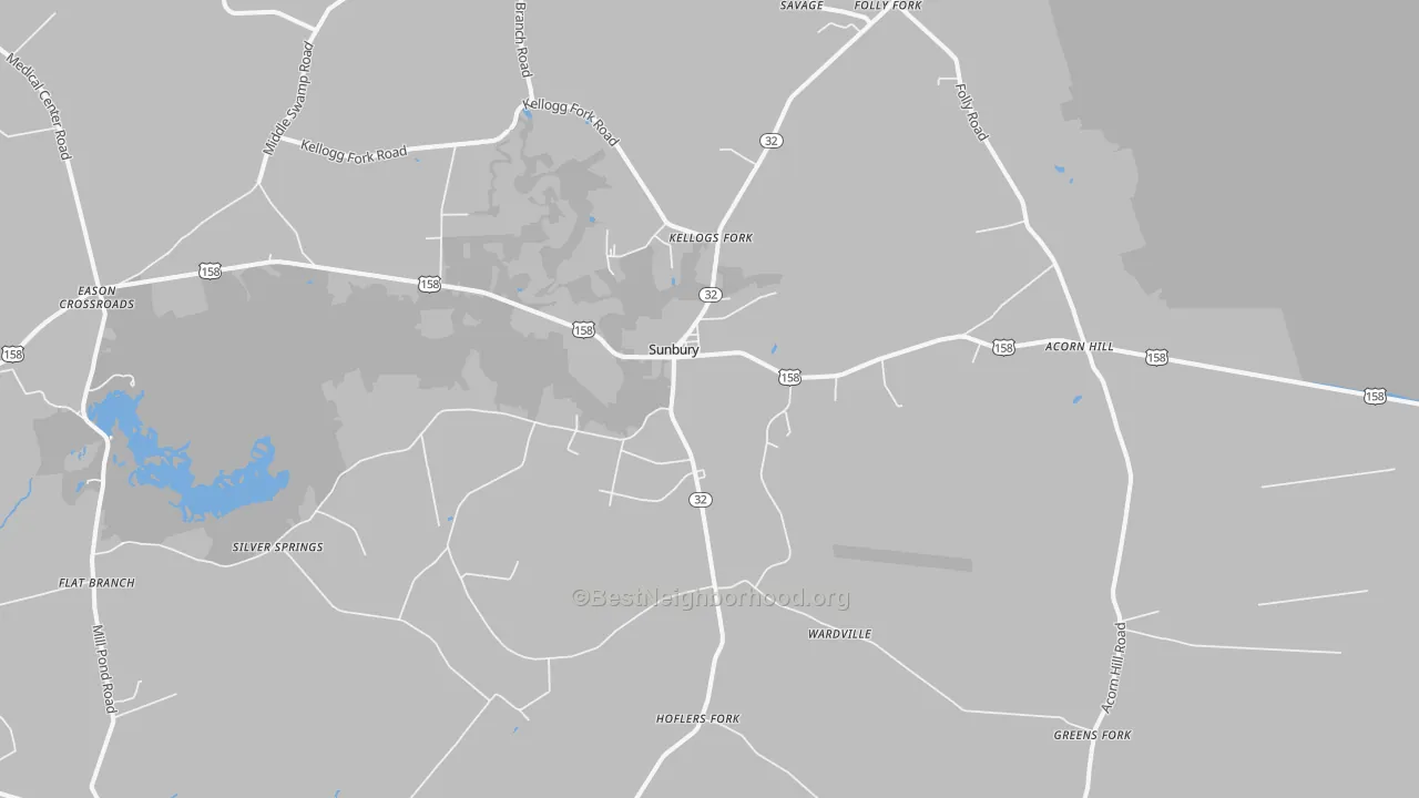 Transit Grade map of Sunbury, NC