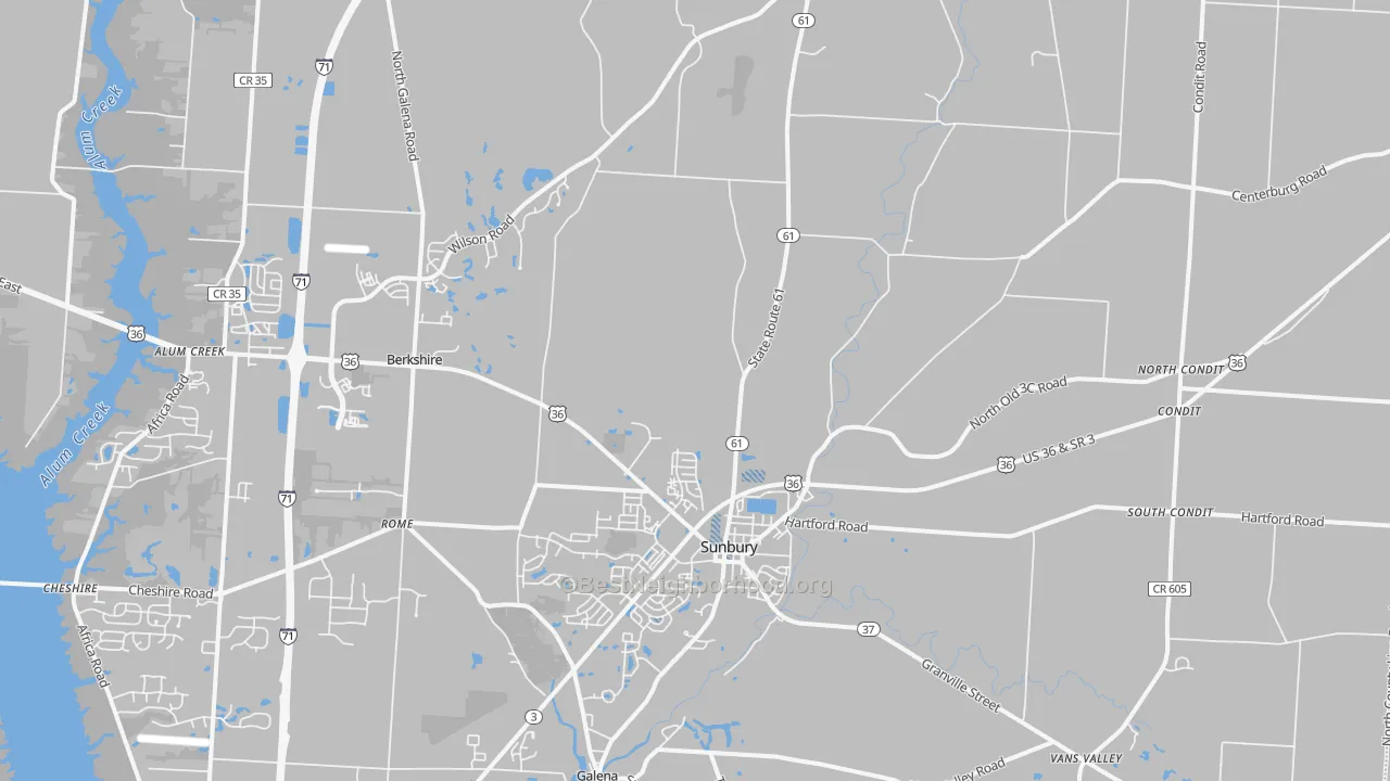 Transit Grade map of Sunbury, OH