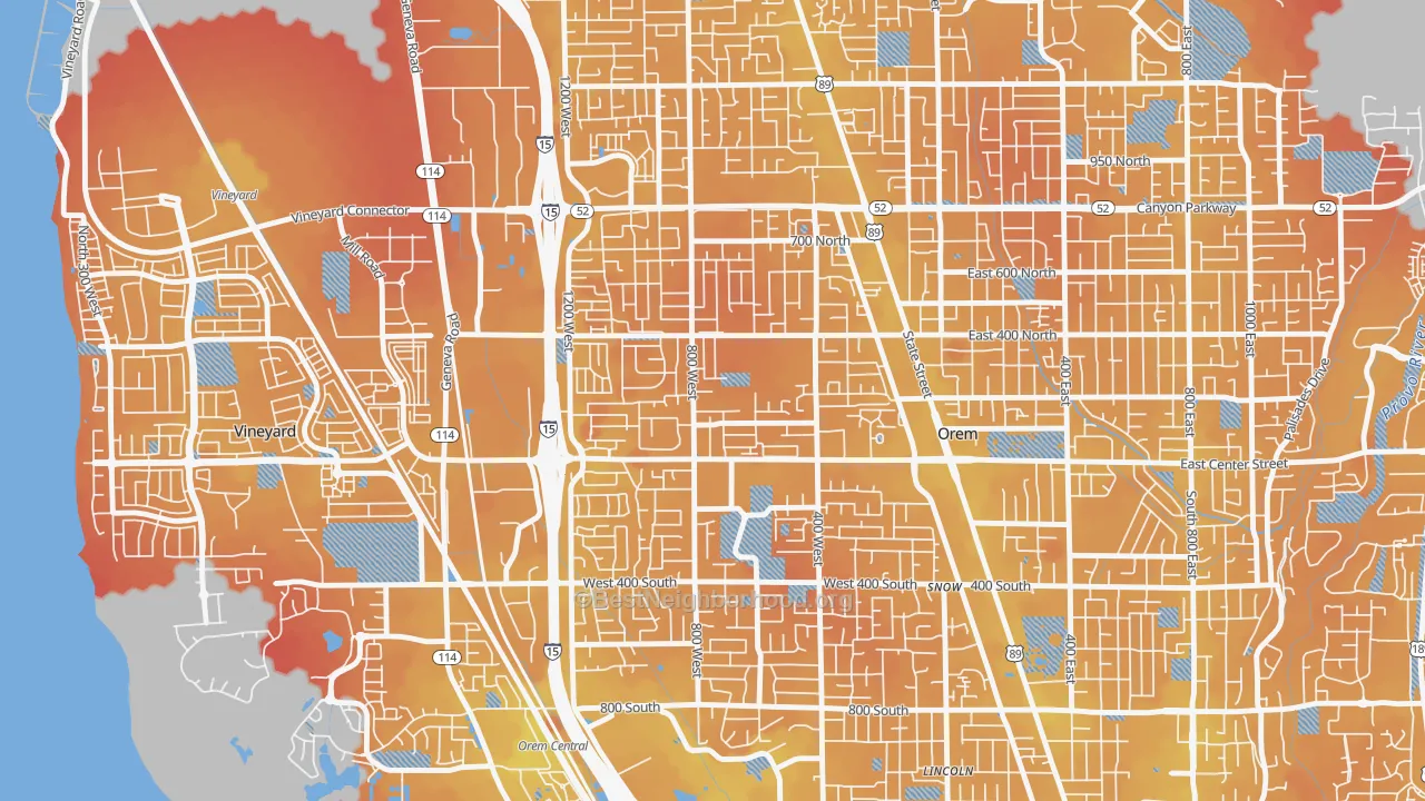 Transit Grade map of Suncrest, Orem, UT