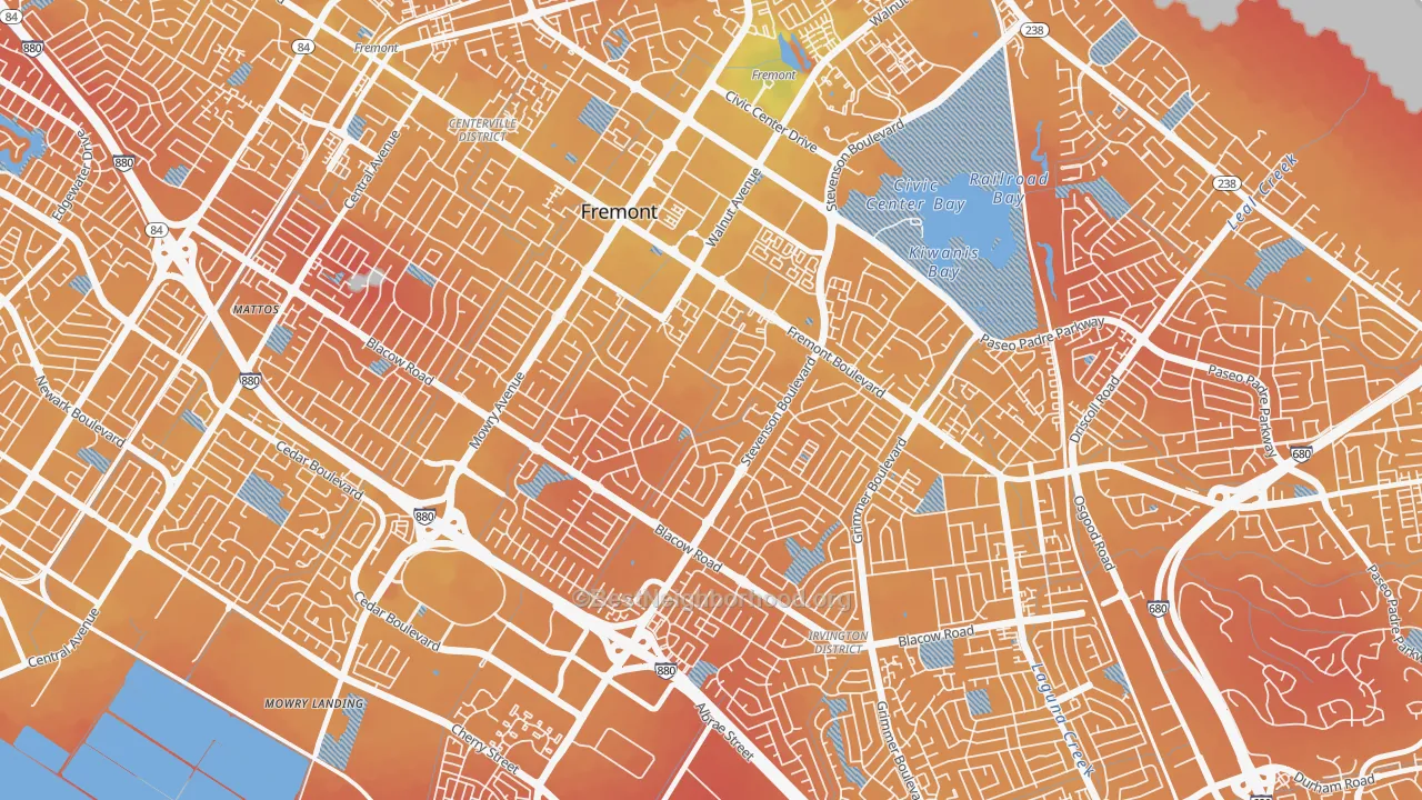 Transit Grade map of Sundale, Fremont, CA