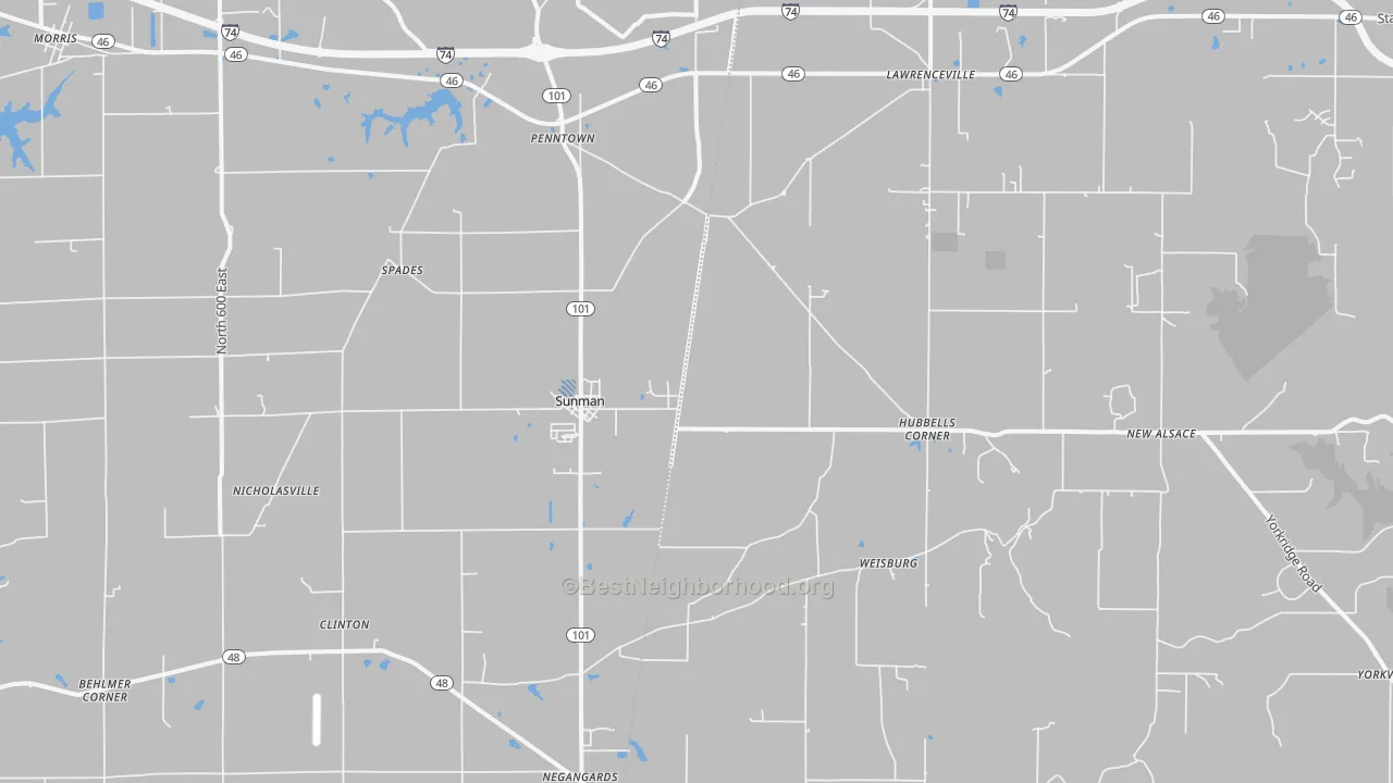 Transit Grade map of Sunman, IN