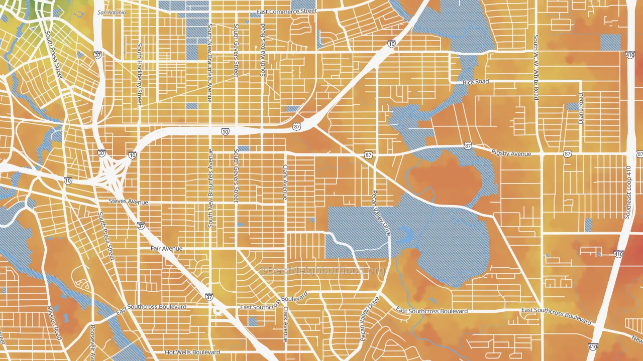 Transit Grade map of Sunny Slope, San Antonio, TX