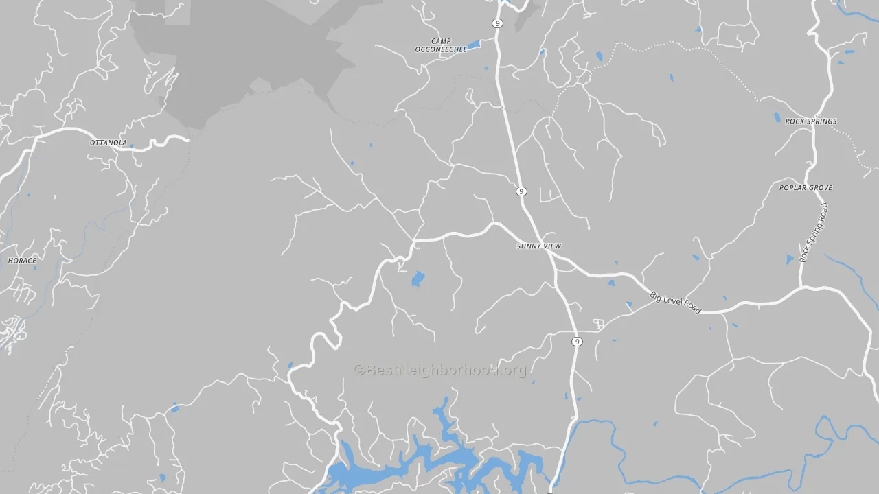 Transit Grade map of Sunny View, NC