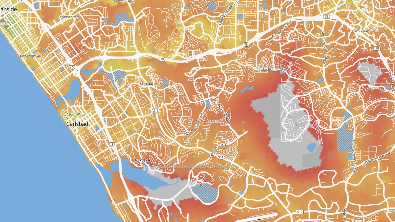 Transit Grade map of Sunny Vista, CA