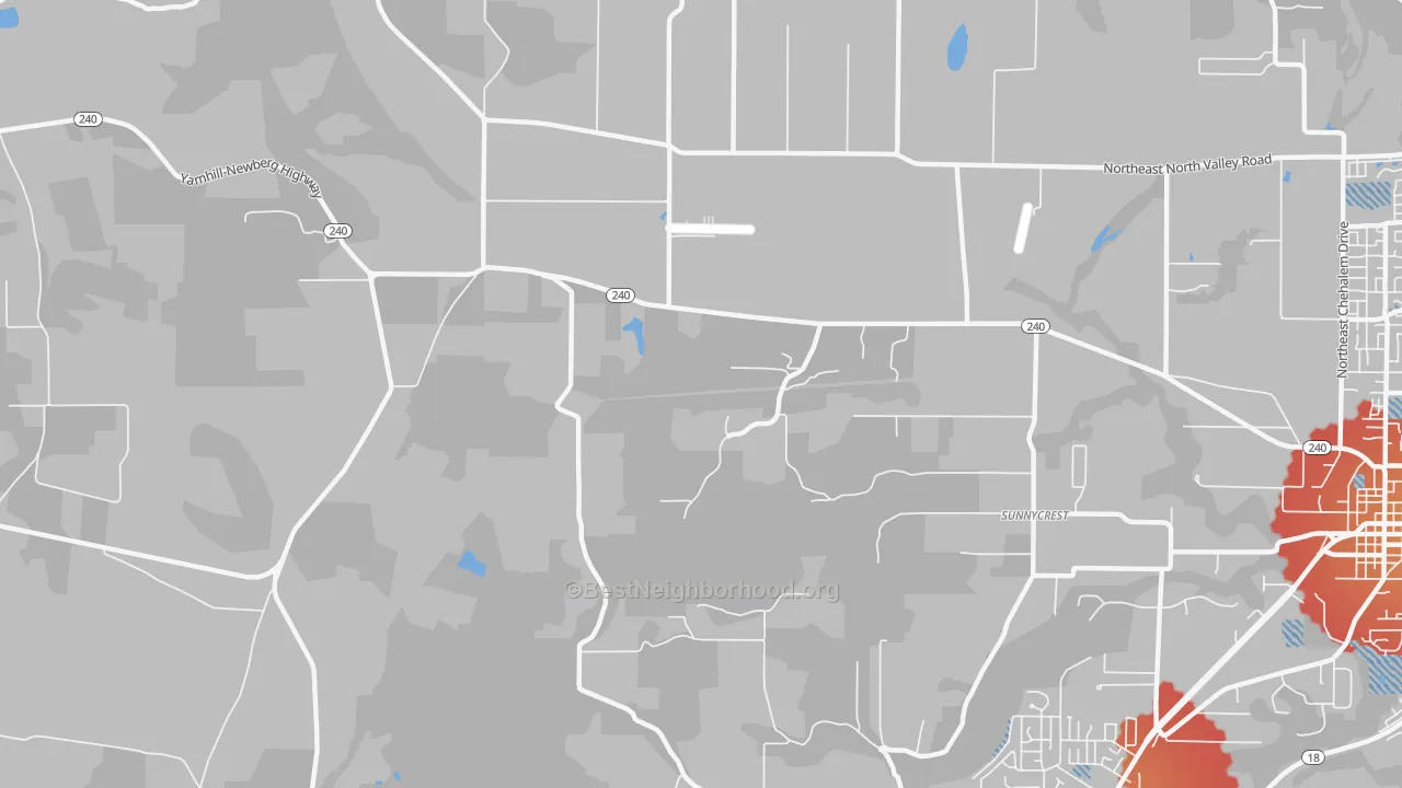 Transit Grade map of Sunnycrest, OR