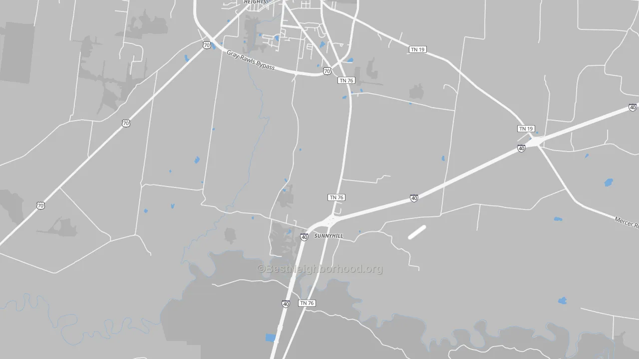 Transit Grade map of Sunnyhill, TN