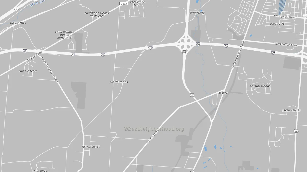Transit Grade map of Sunnyland, OH