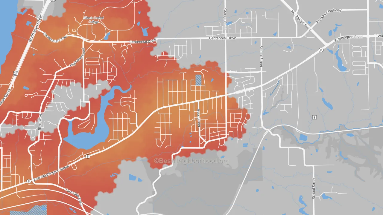 Transit Grade map of Sunnyland, Washington, IL