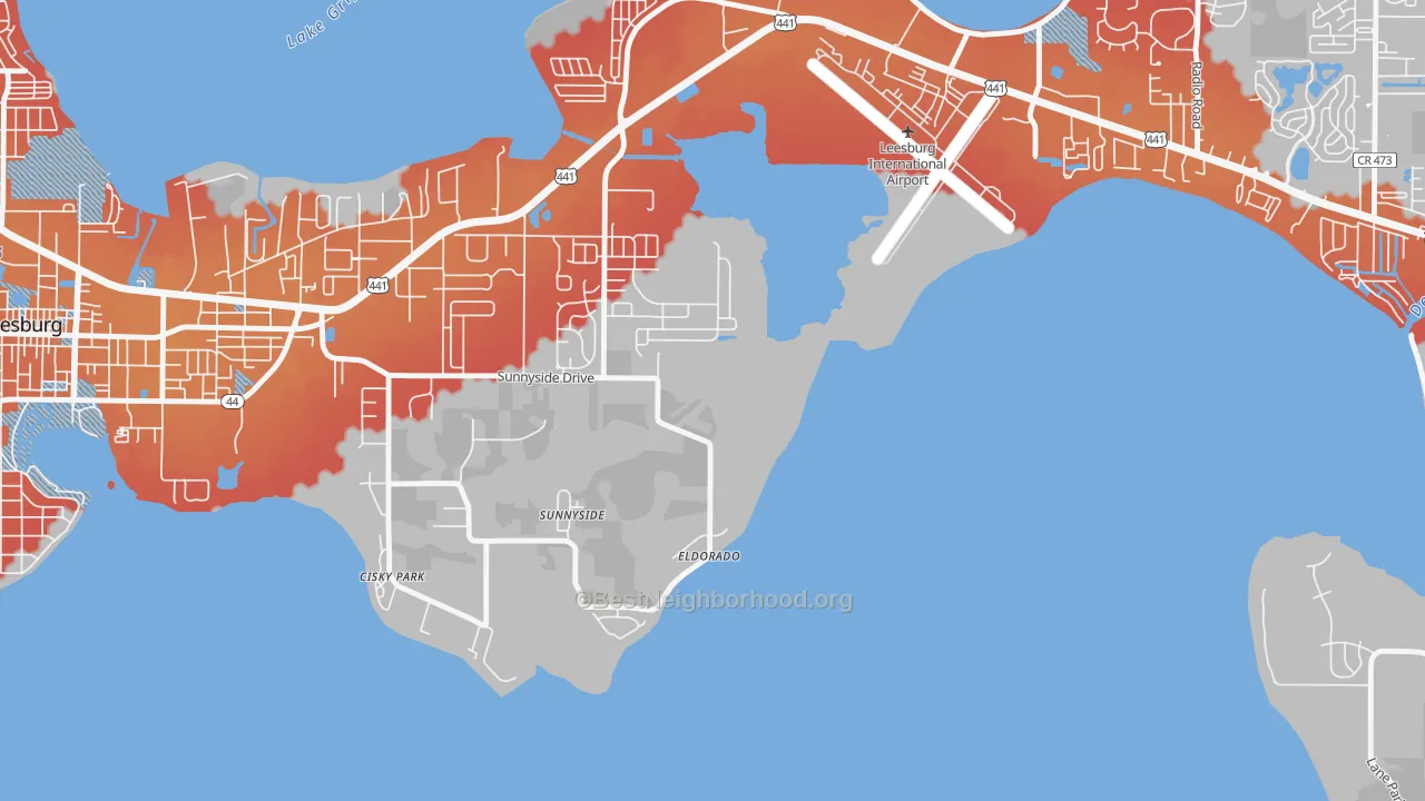 Transit Grade map of Sunnyside, FL
