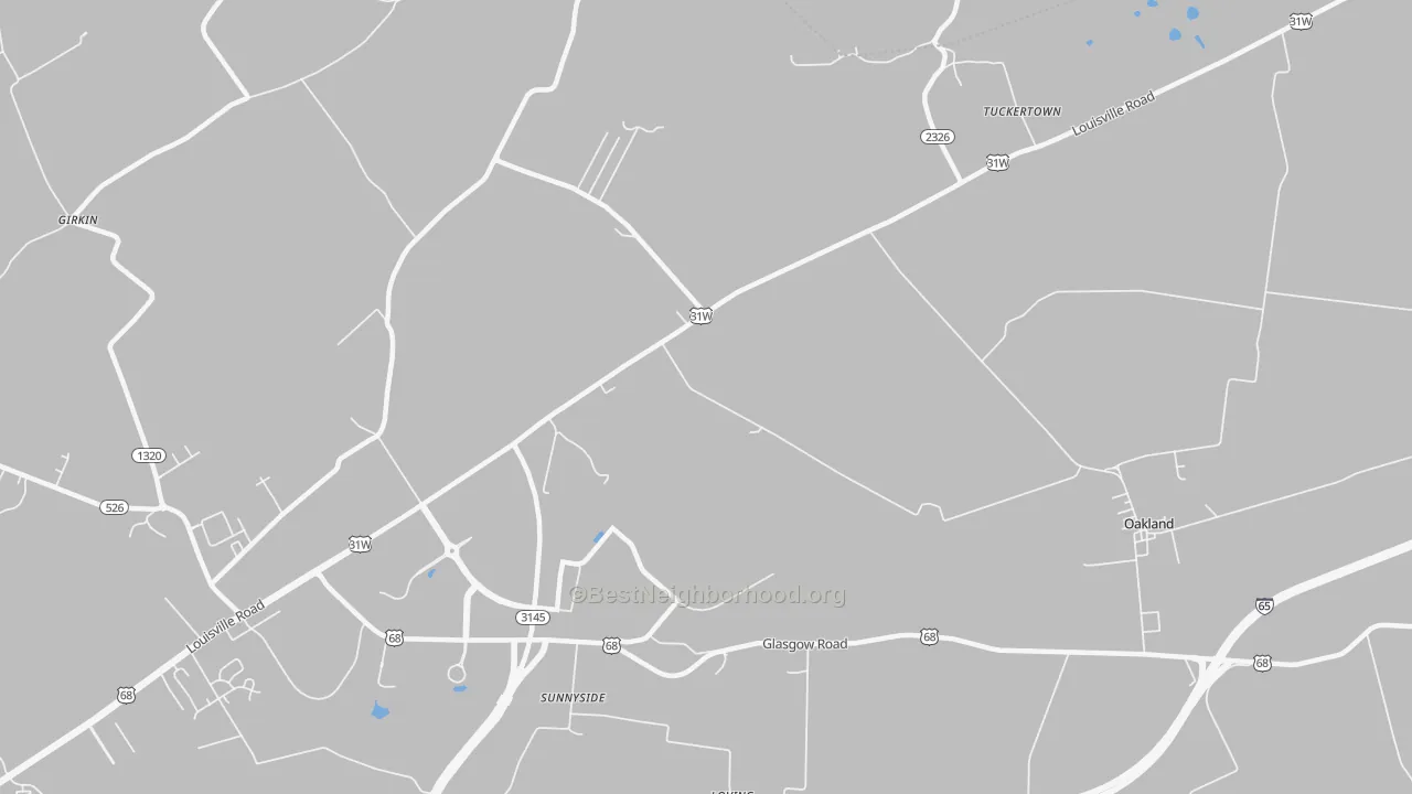 Transit Grade map of Sunnyside, KY