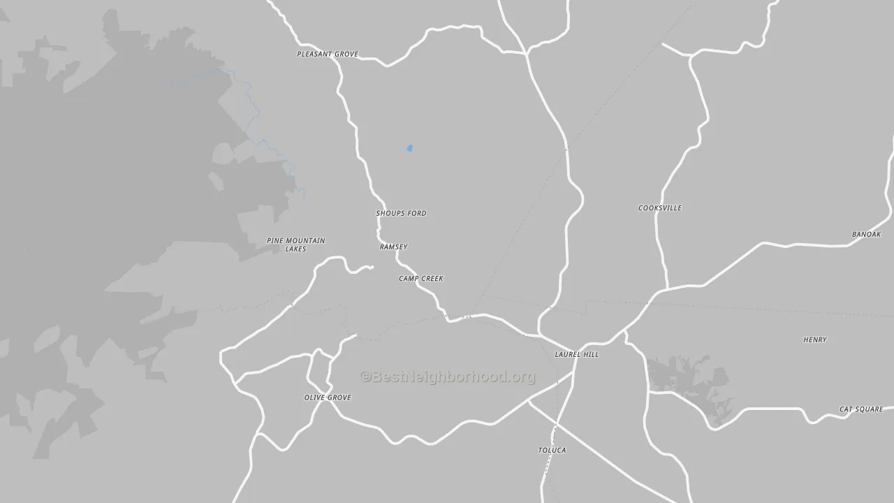 Transit Grade map of Sunnyside, NC