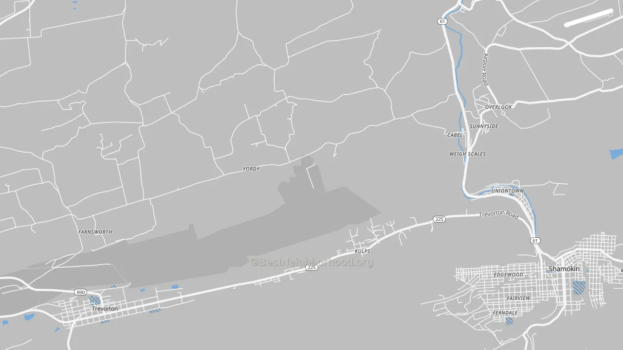 Transit Grade map of Sunnyside, PA