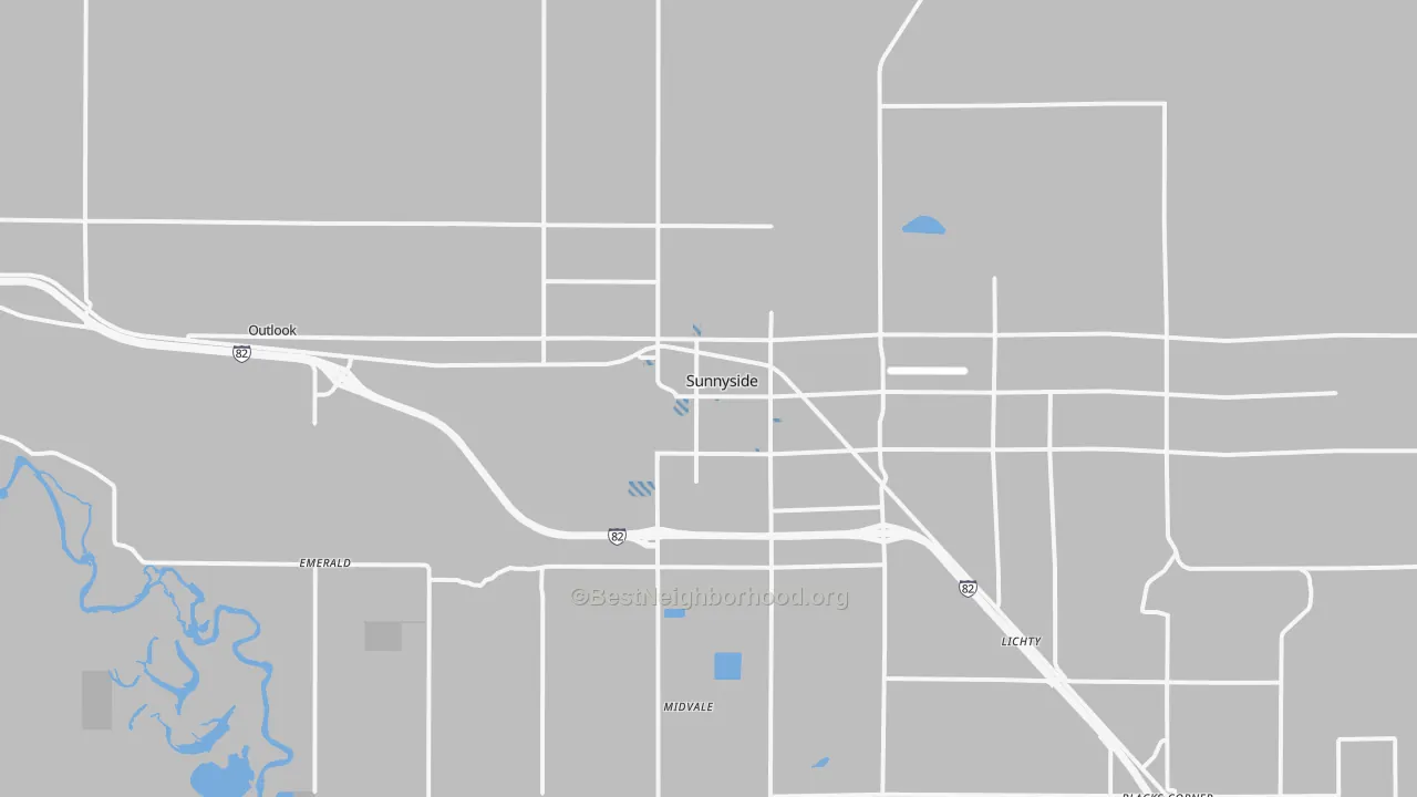 Transit Grade map of Sunnyside, WA