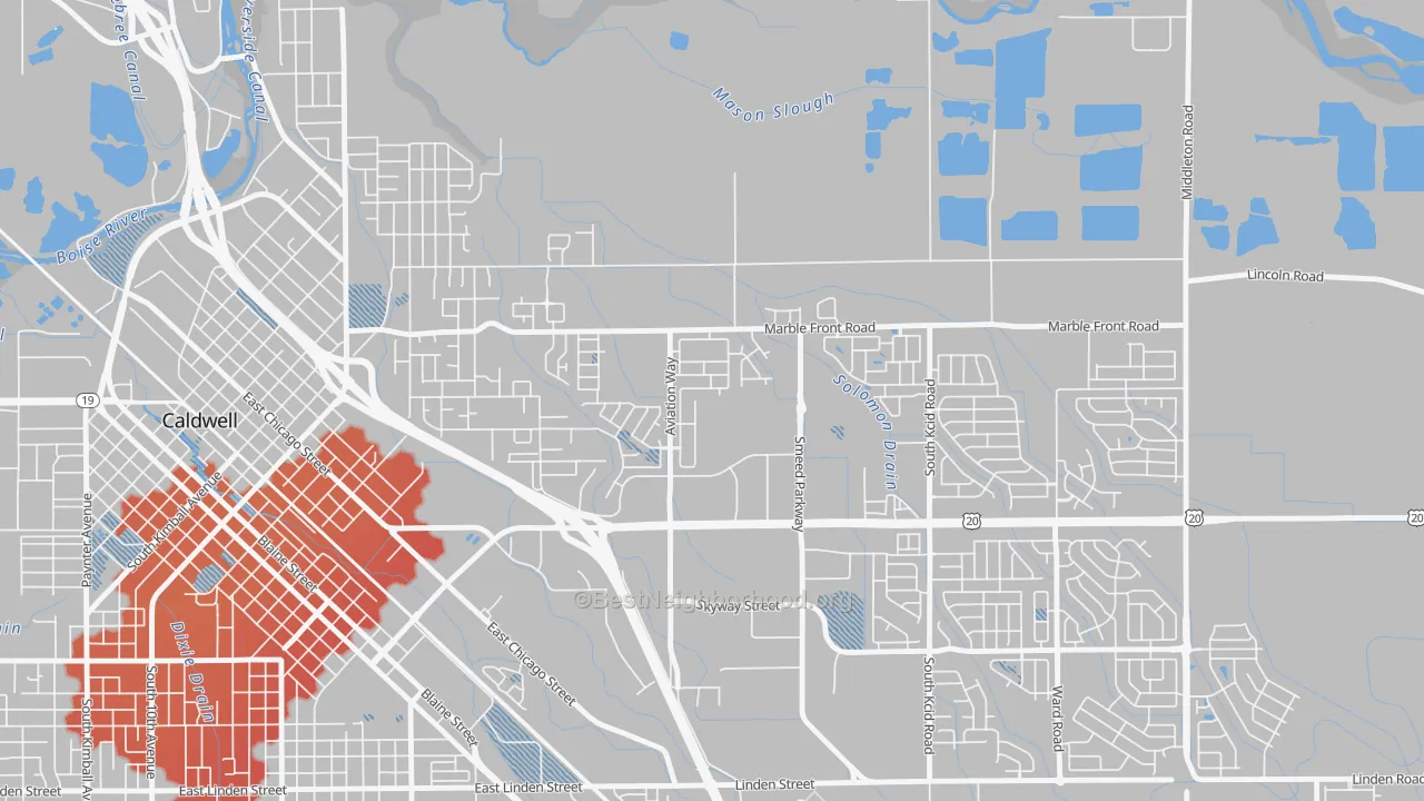 Transit Grade map of Sunnyslope, ID
