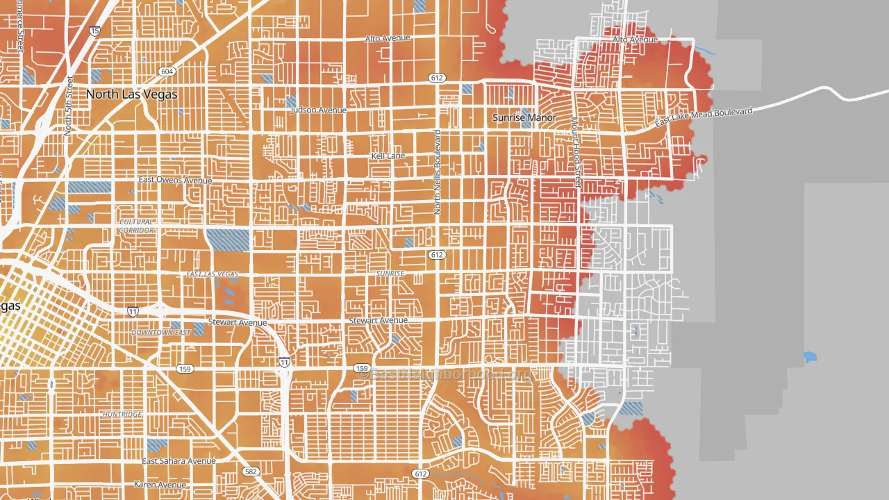 Transit Grade map of Sunrise Manor, NV