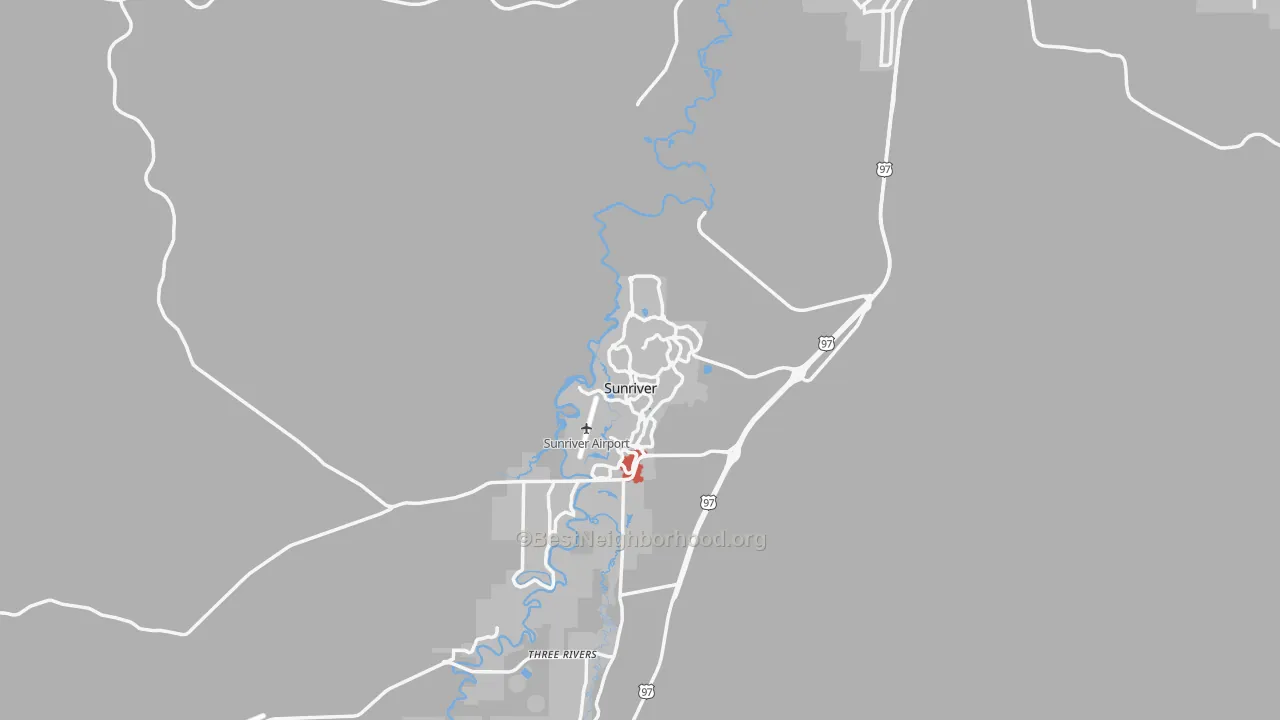 Transit Grade map of Sunriver, OR