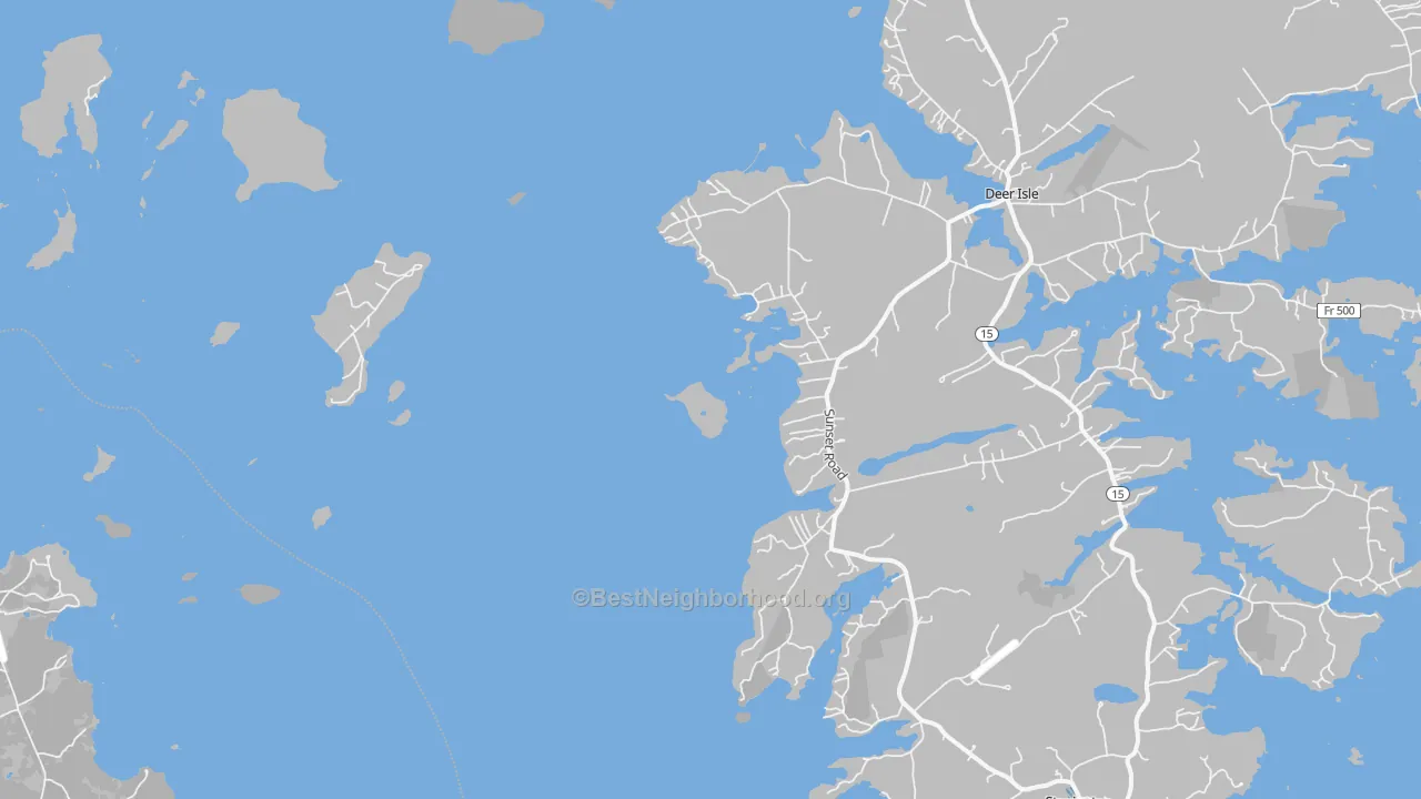 Transit Grade map of Sunset, ME