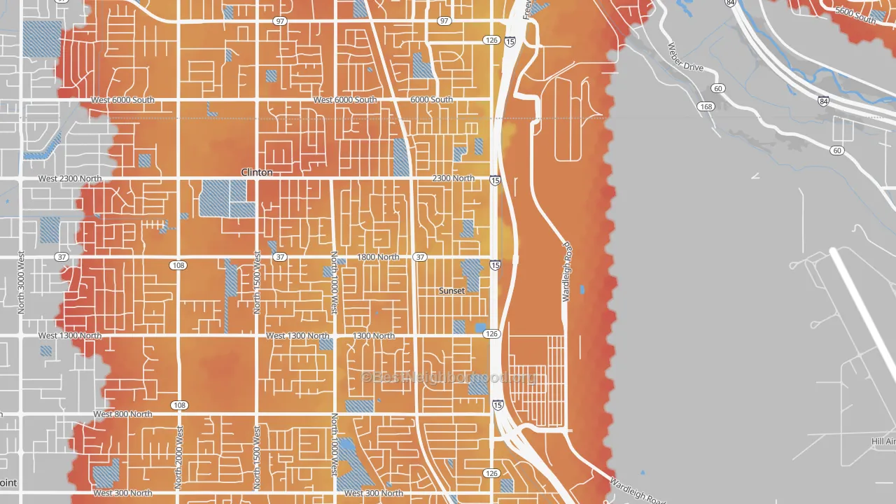 Transit Grade map of Sunset, UT