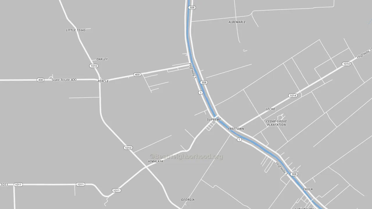 Transit Grade map of Supreme, LA