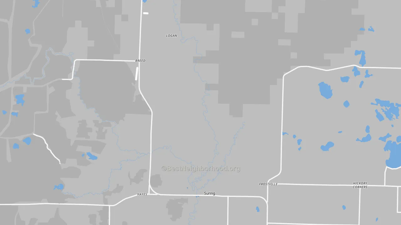 Transit Grade map of Suring, WI