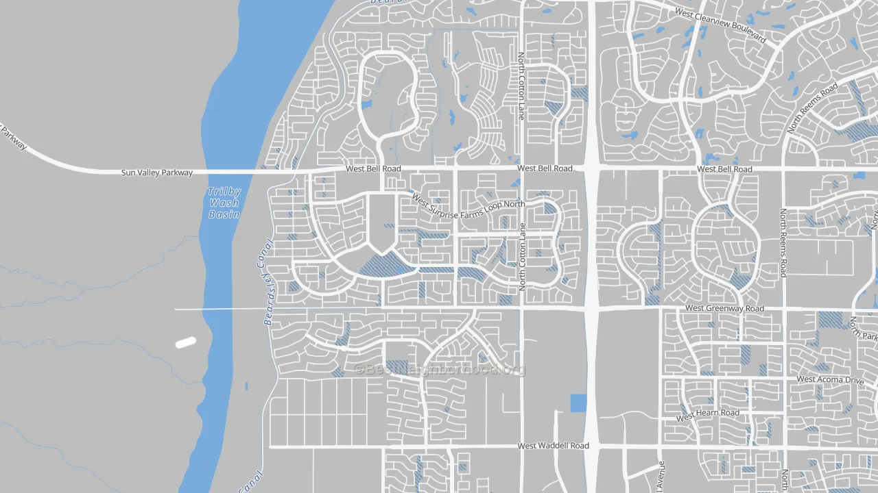 Transit Grade map of Surprise Farms, Surprise, AZ