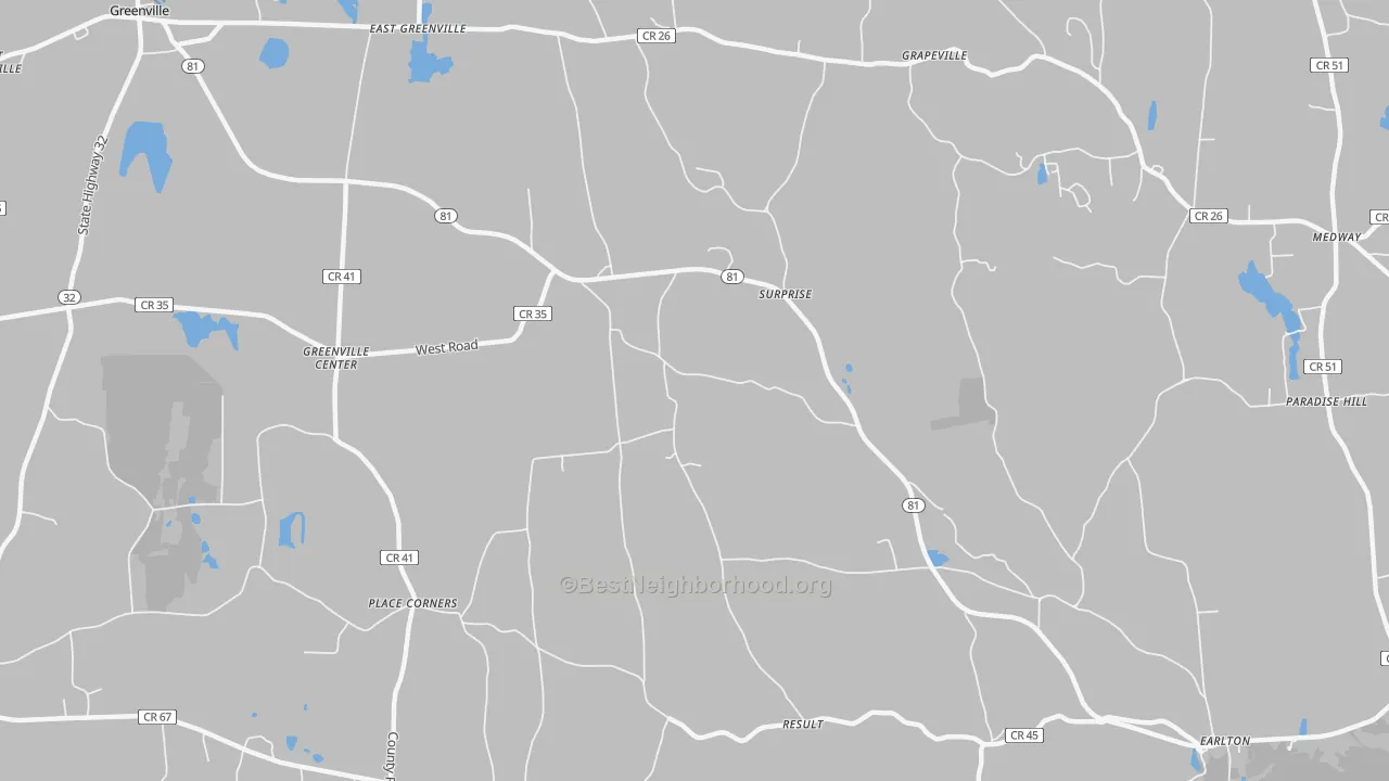 Transit Grade map of Surprise, NY