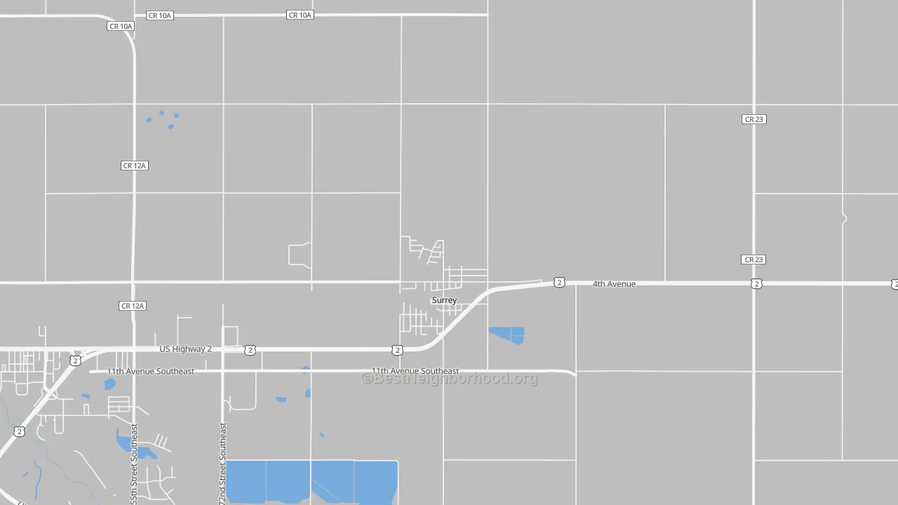 Transit Grade map of Surrey, ND