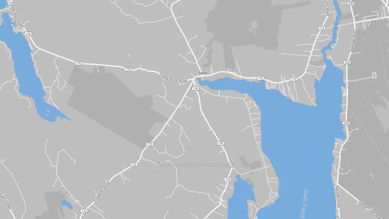 Transit Grade map of Surry, ME