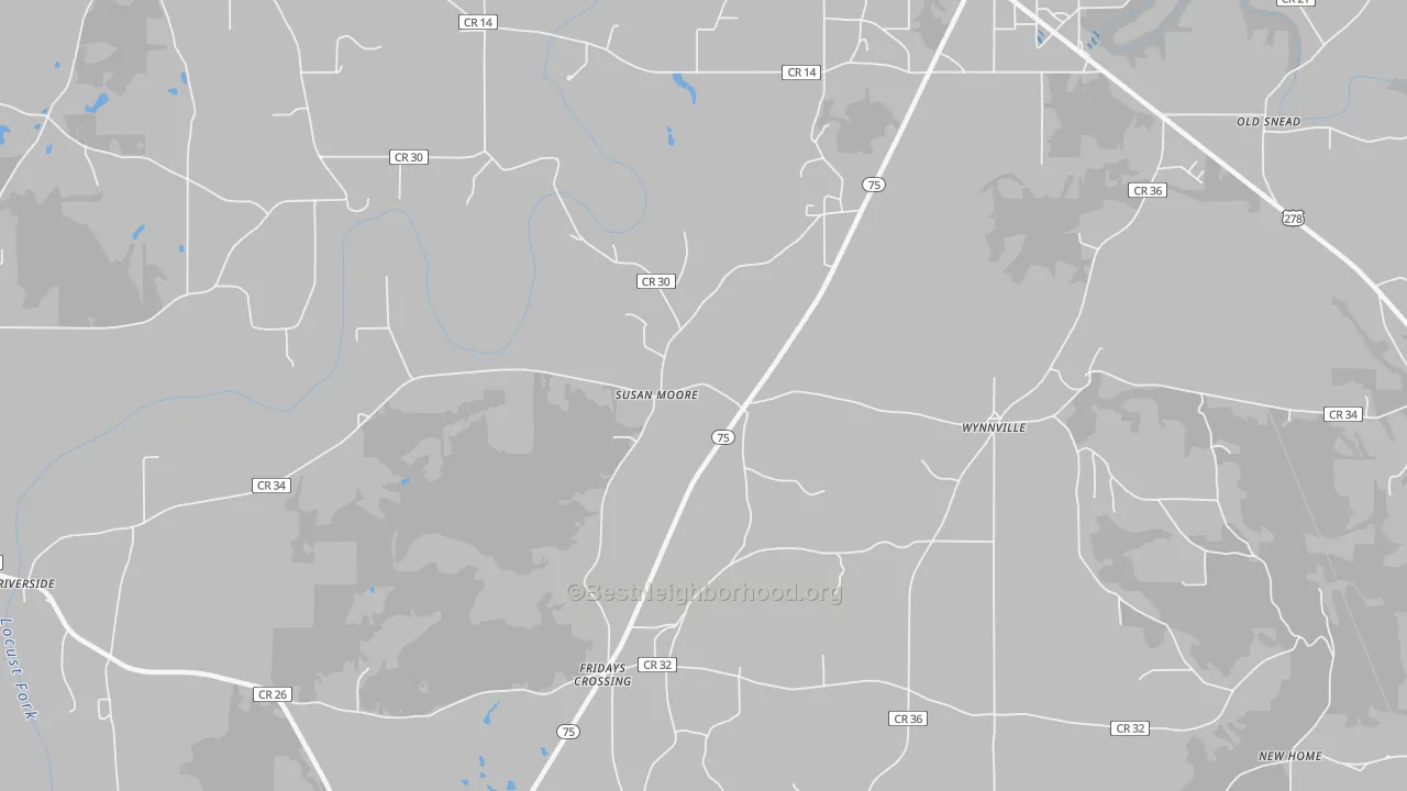 Transit Grade map of Susan Moore, AL