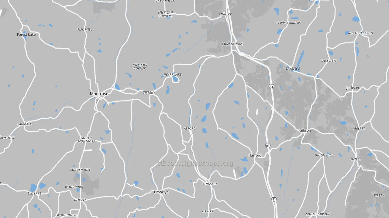 Transit Grade map of Susquehanna County, PA