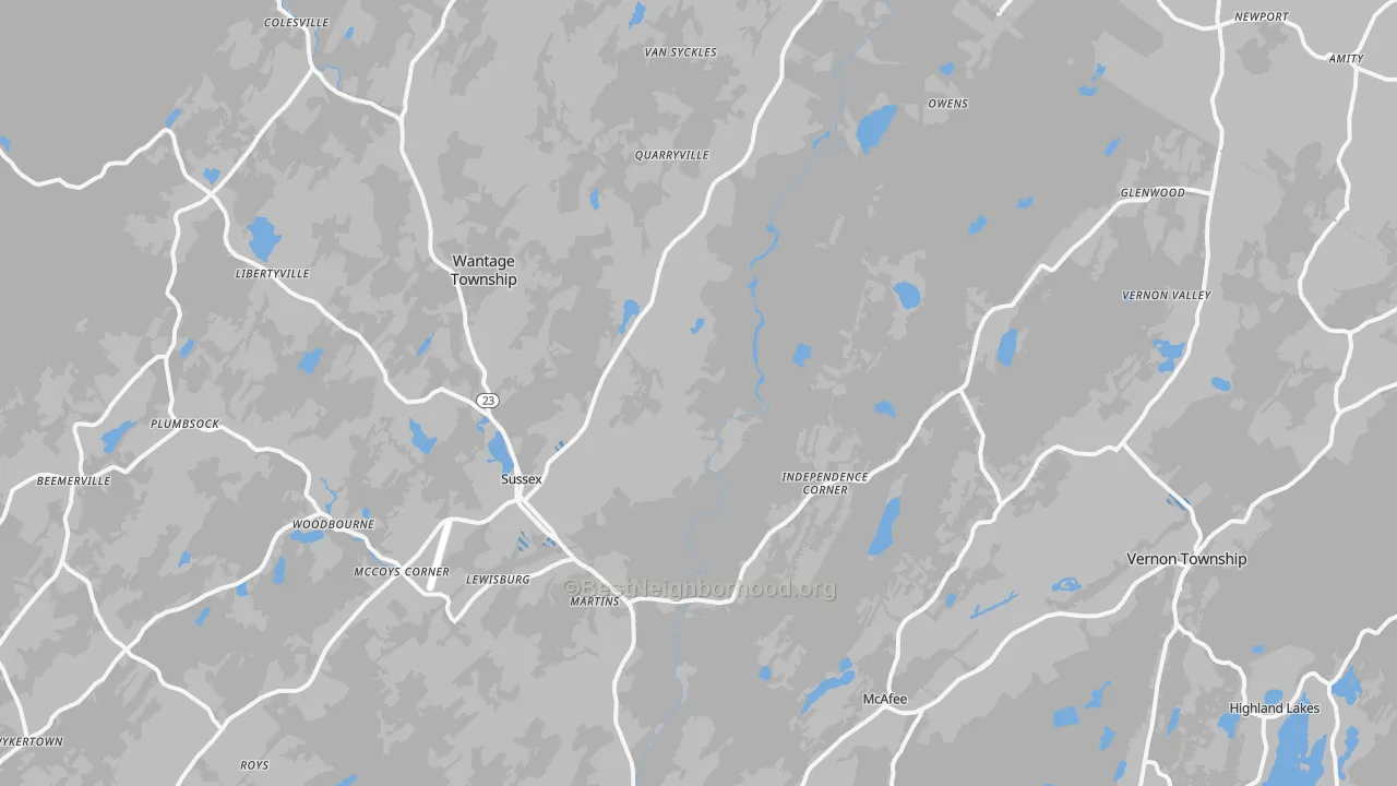 Transit Grade map of Sussex, NJ