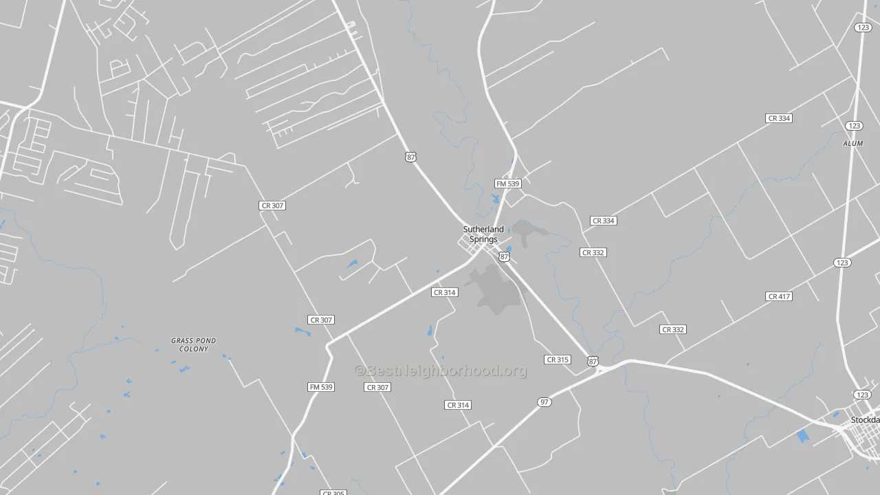 Transit Grade map of Sutherland Springs, TX