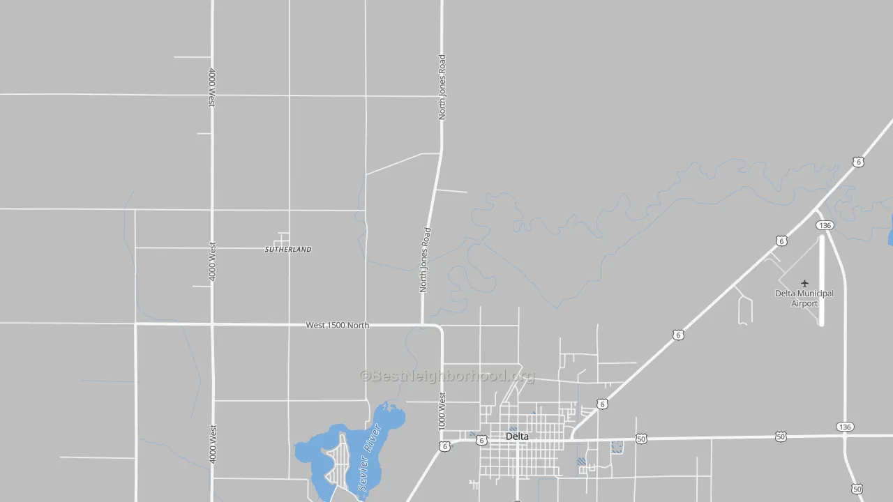 Transit Grade map of Sutherland, UT