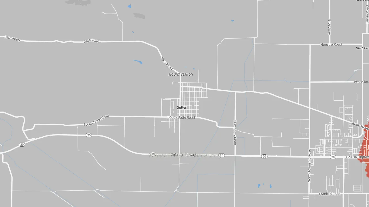 Transit Grade map of Sutter, CA