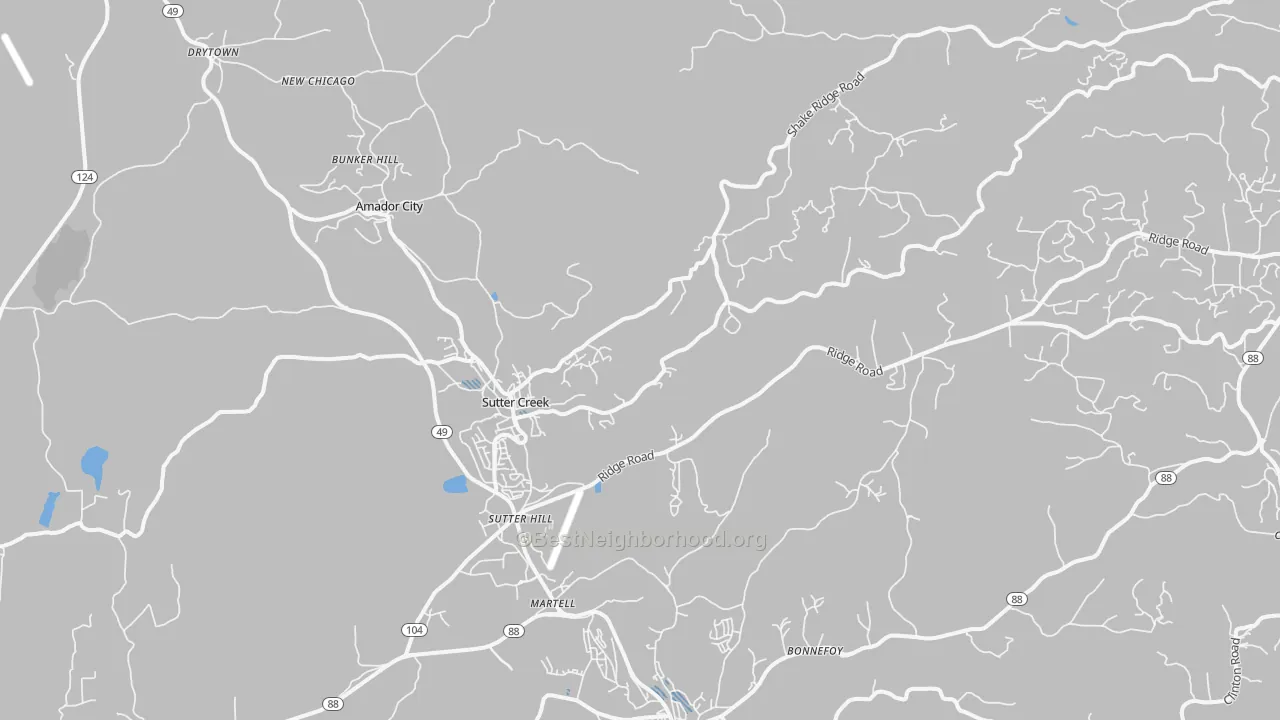 Transit Grade map of Sutter Creek, CA