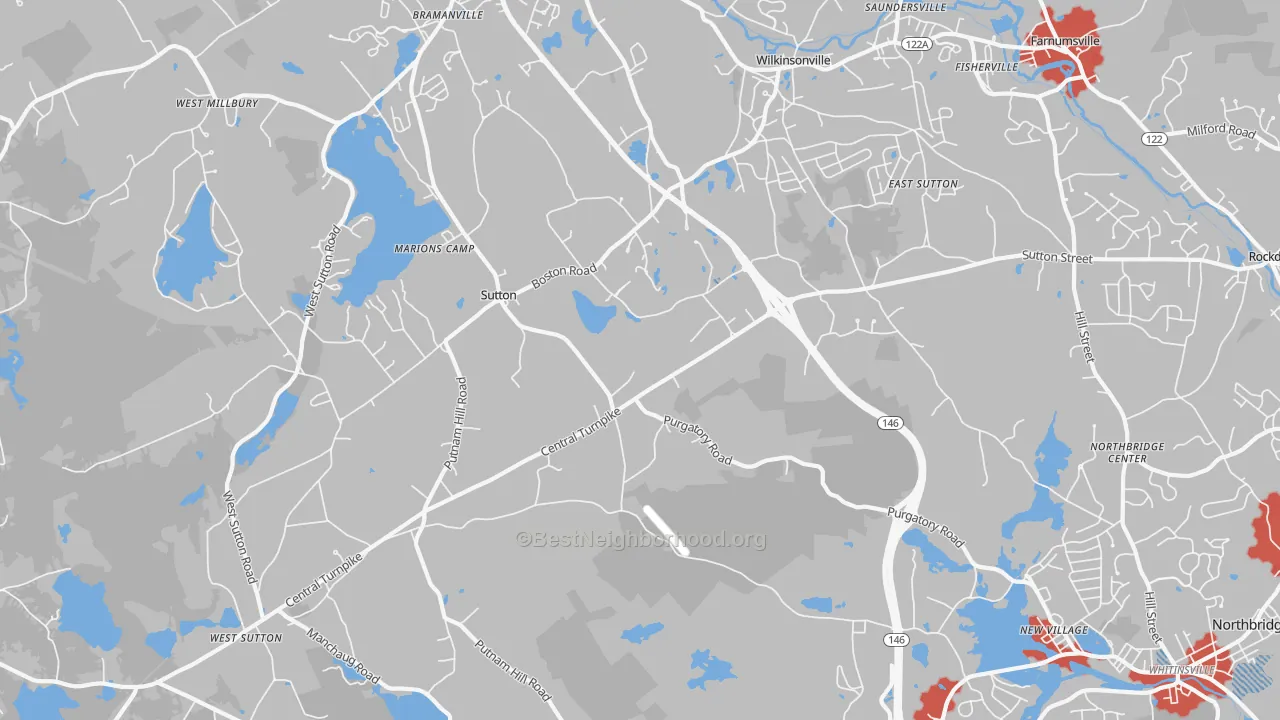 Transit Grade map of Sutton, MA