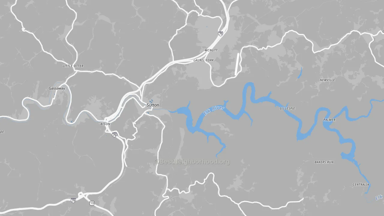 Transit Grade map of Sutton, WV
