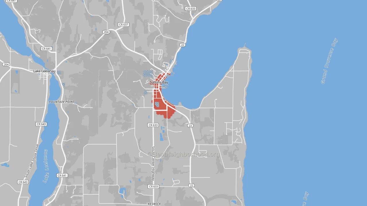 Transit Grade map of Suttons Bay, MI