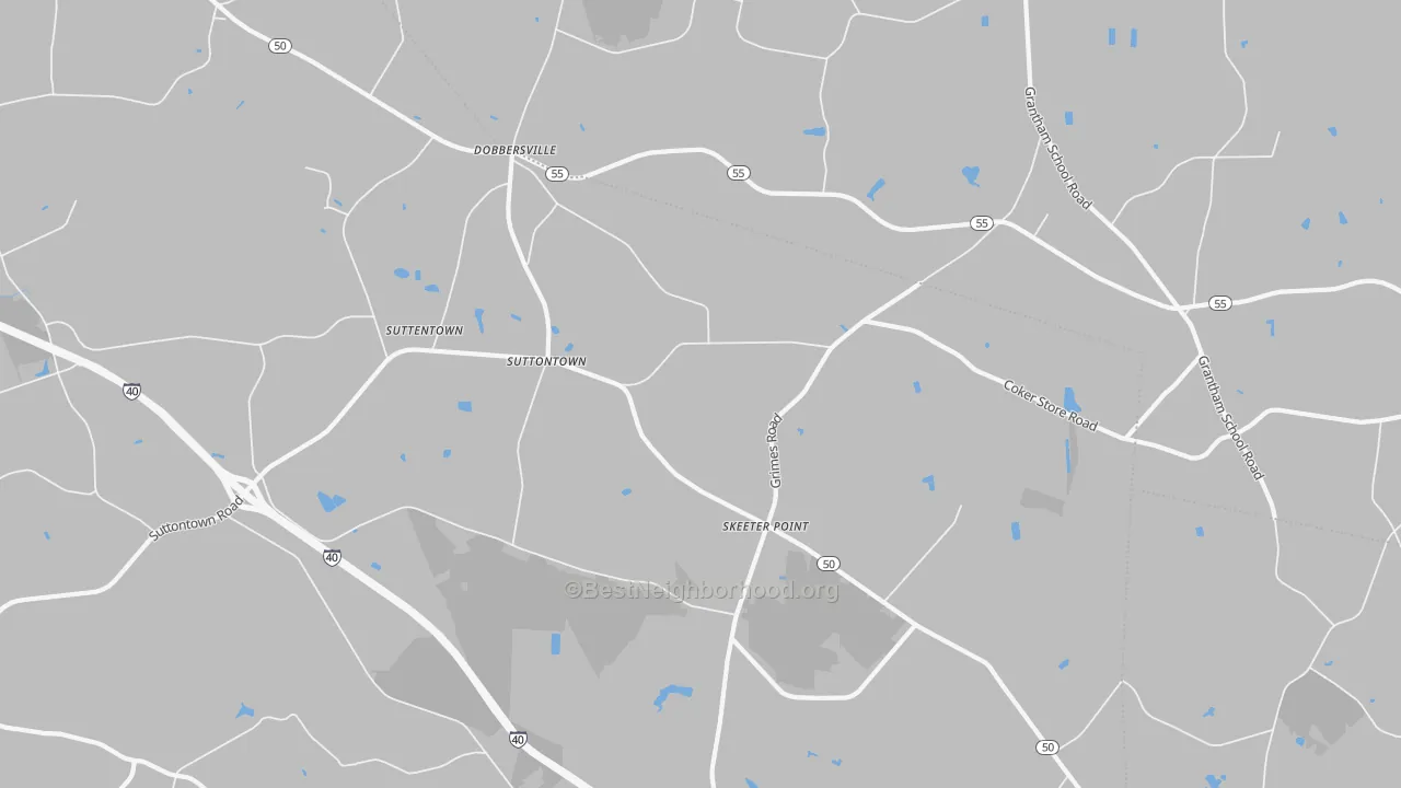 Transit Grade map of Suttontown, NC