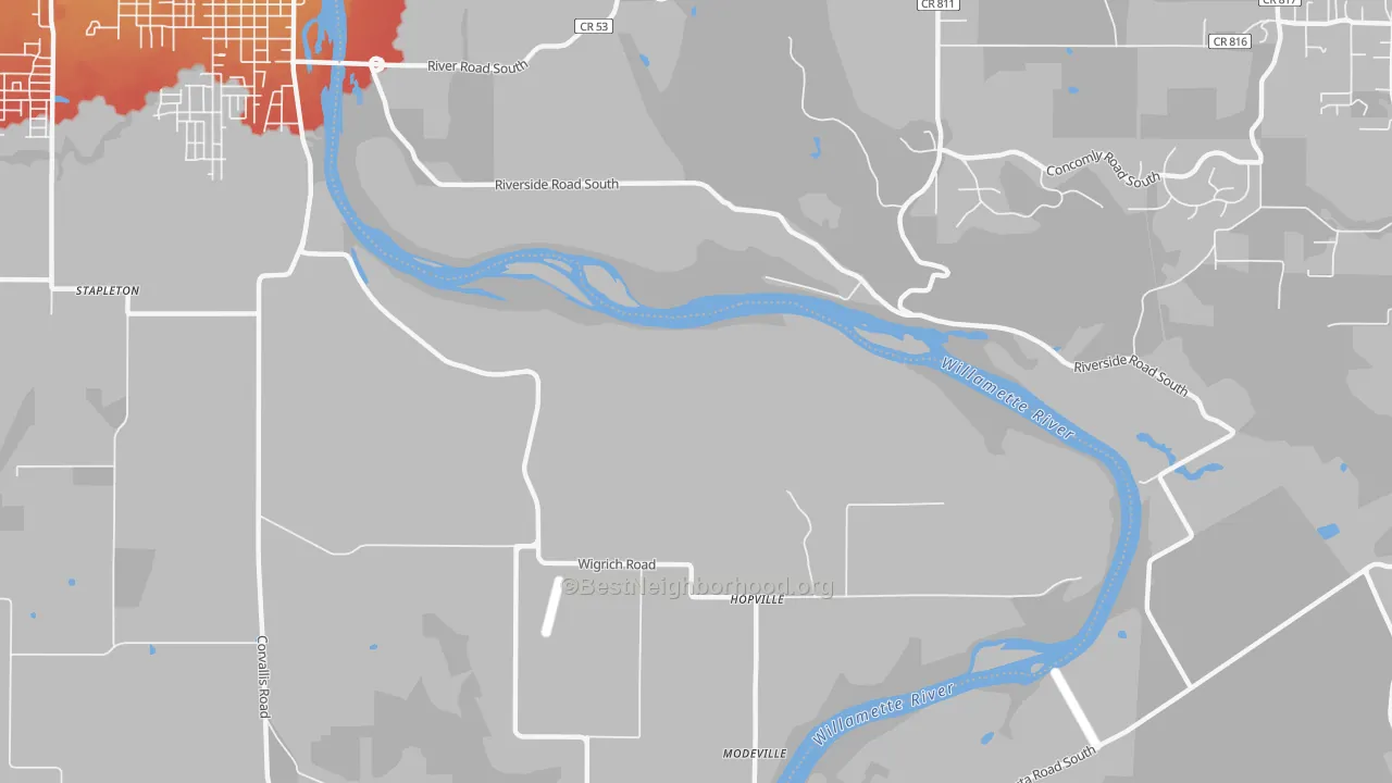 Transit Grade map of Suver, OR