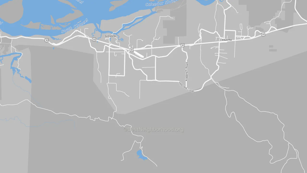Transit Grade map of Svensen, OR