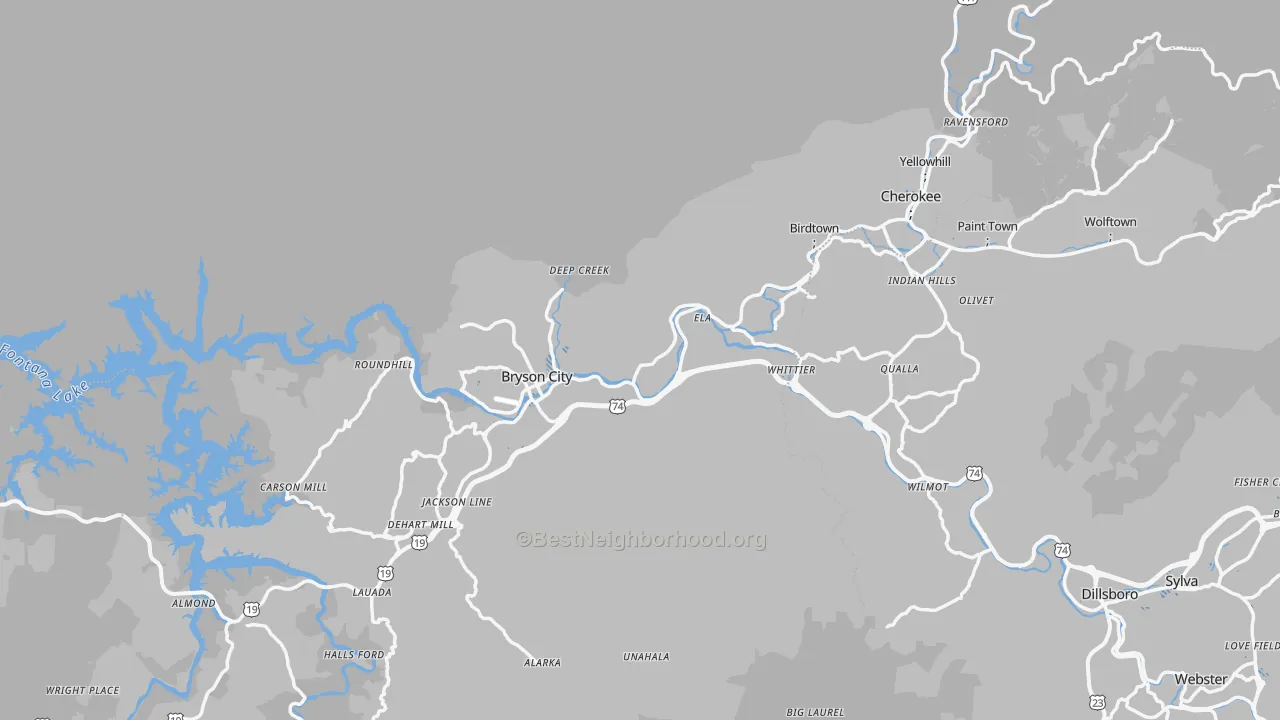 Transit Grade map of Swain County, NC