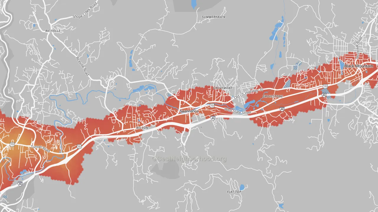 Transit Grade map of Swannanoa, NC
