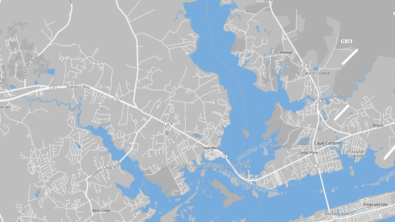 Transit Grade map of Swansboro, NC