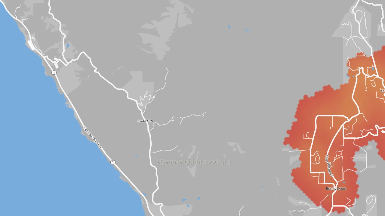 Transit Grade map of Swanton, CA