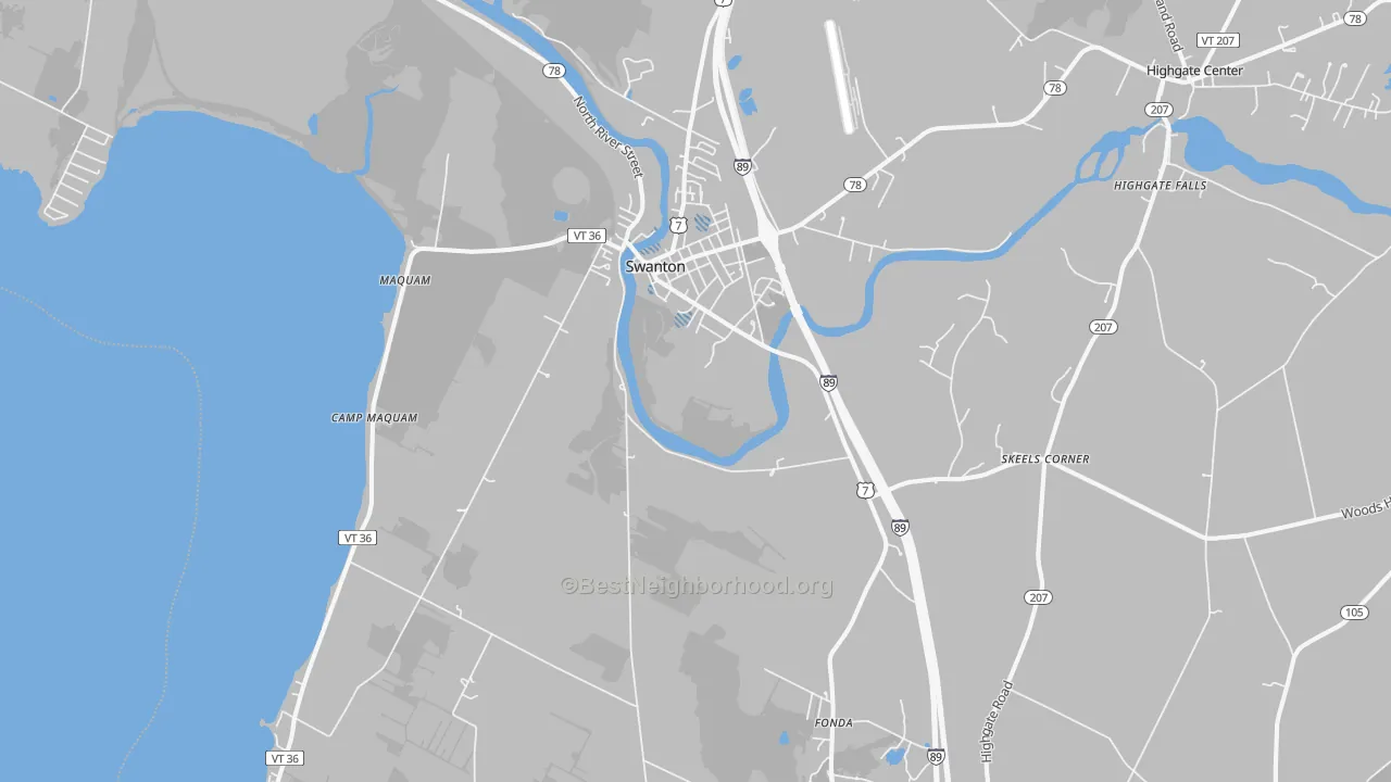 Transit Grade map of Swanton, VT