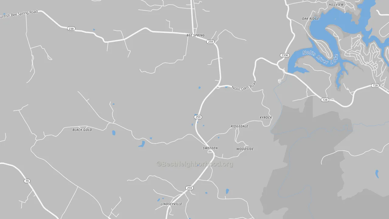 Transit Grade map of Sweeden, KY