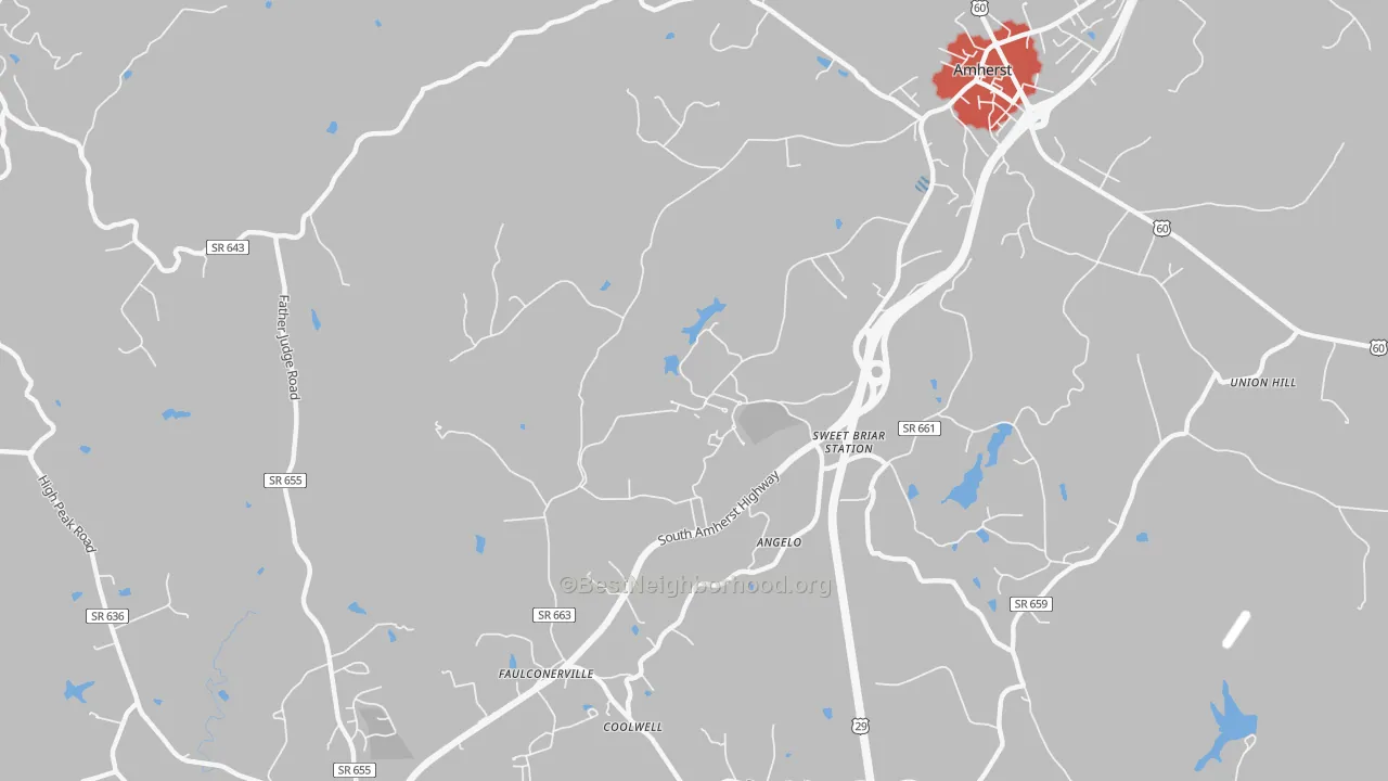 Transit Grade map of Sweet Briar, VA