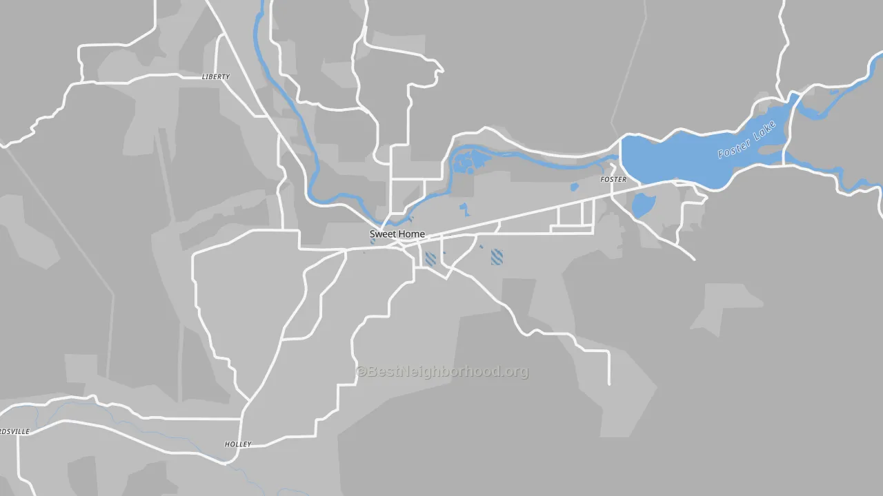 Transit Grade map of Sweet Home, OR