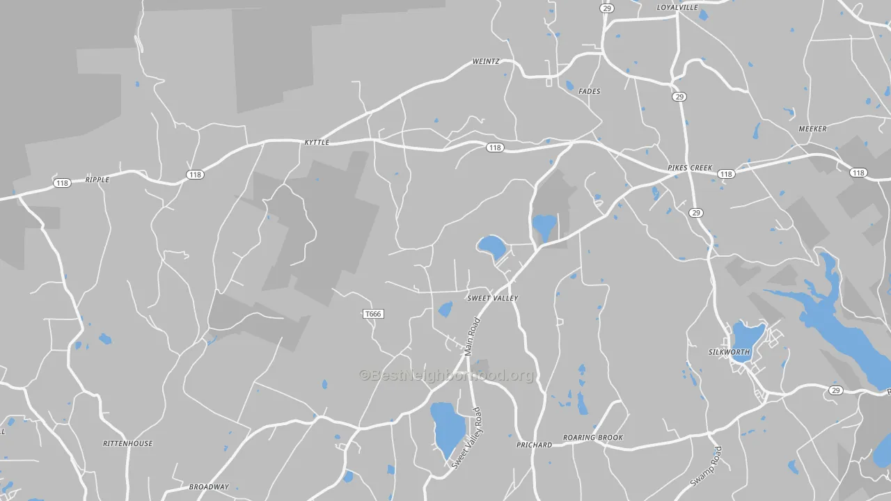 Transit Grade map of Sweet Valley, PA